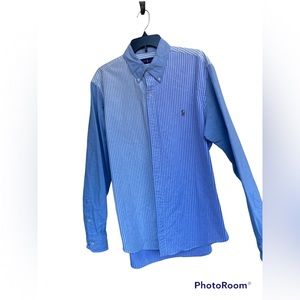 Ralph Lauren Two Toned Casual Button Down XL 100% Cotton Striped